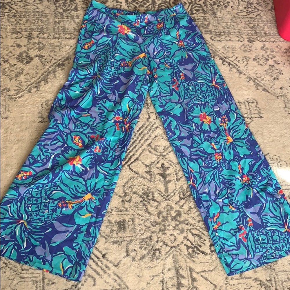 Lilly pulitzer large wide leg palazzos mai tai